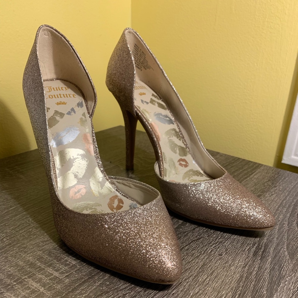 Once worn gold Juicy Couture heels